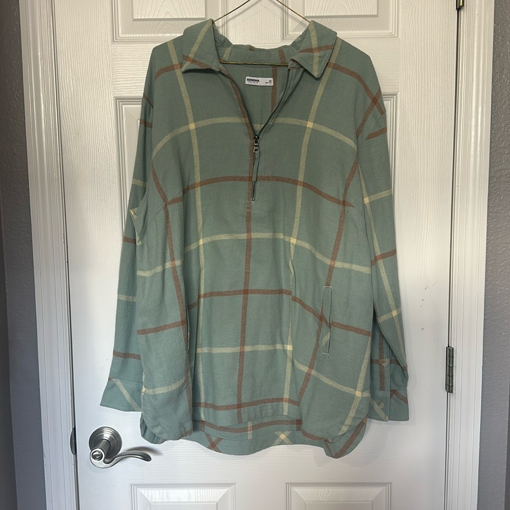 quarter zip flannel. never worn